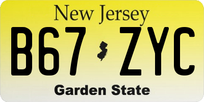 NJ license plate B67ZYC