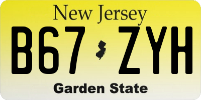NJ license plate B67ZYH