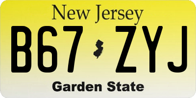 NJ license plate B67ZYJ