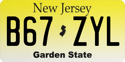 NJ license plate B67ZYL