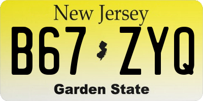 NJ license plate B67ZYQ