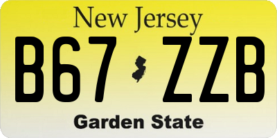 NJ license plate B67ZZB