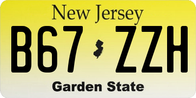NJ license plate B67ZZH
