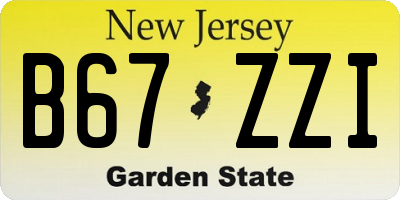 NJ license plate B67ZZI