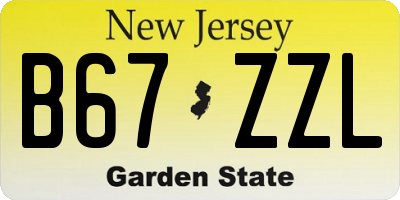 NJ license plate B67ZZL
