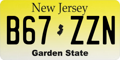 NJ license plate B67ZZN