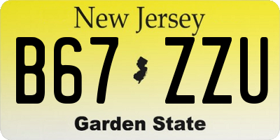 NJ license plate B67ZZU