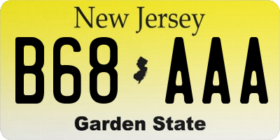 NJ license plate B68AAA