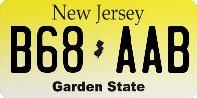 NJ license plate B68AAB
