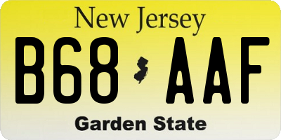 NJ license plate B68AAF