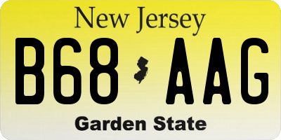 NJ license plate B68AAG