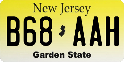 NJ license plate B68AAH