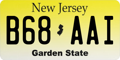 NJ license plate B68AAI