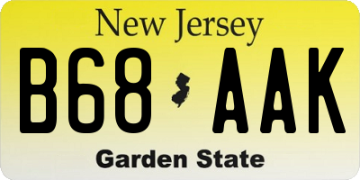 NJ license plate B68AAK