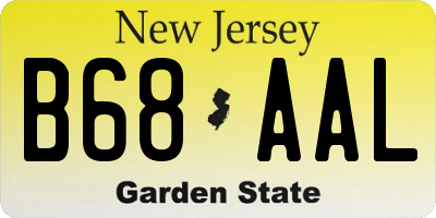 NJ license plate B68AAL