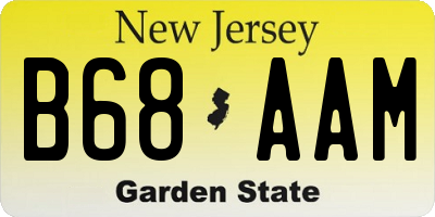 NJ license plate B68AAM
