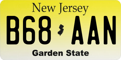 NJ license plate B68AAN