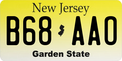 NJ license plate B68AAO