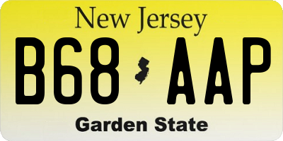 NJ license plate B68AAP