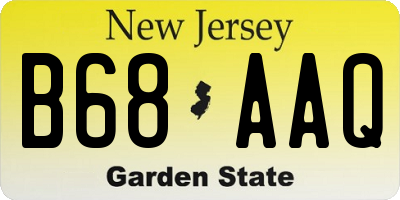 NJ license plate B68AAQ