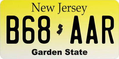 NJ license plate B68AAR
