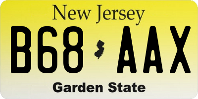 NJ license plate B68AAX