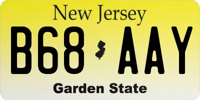 NJ license plate B68AAY