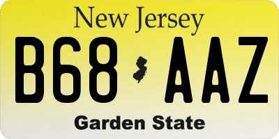 NJ license plate B68AAZ