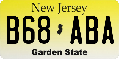 NJ license plate B68ABA