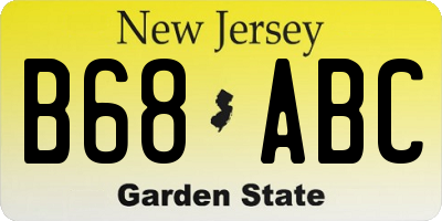 NJ license plate B68ABC