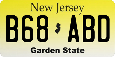 NJ license plate B68ABD