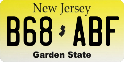 NJ license plate B68ABF