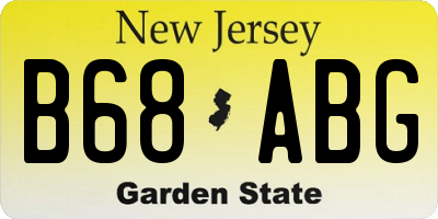 NJ license plate B68ABG