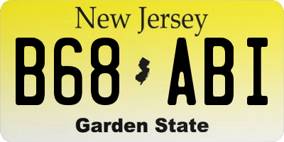 NJ license plate B68ABI