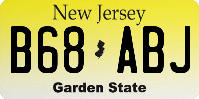 NJ license plate B68ABJ