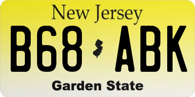 NJ license plate B68ABK