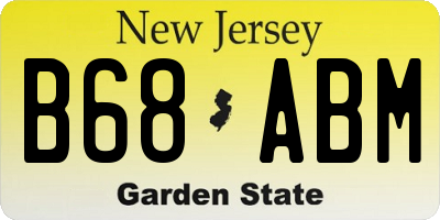 NJ license plate B68ABM