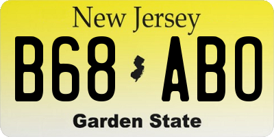 NJ license plate B68ABO