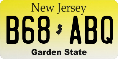 NJ license plate B68ABQ