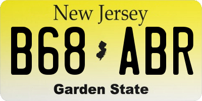 NJ license plate B68ABR