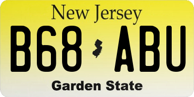 NJ license plate B68ABU