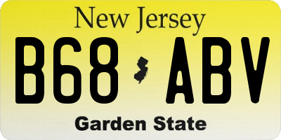 NJ license plate B68ABV