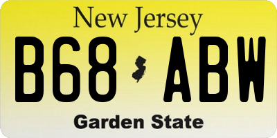 NJ license plate B68ABW