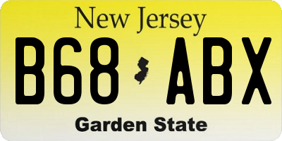 NJ license plate B68ABX