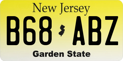 NJ license plate B68ABZ