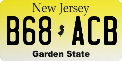 NJ license plate B68ACB