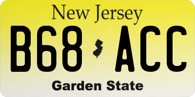 NJ license plate B68ACC