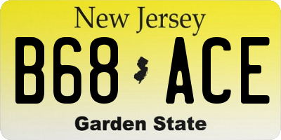 NJ license plate B68ACE