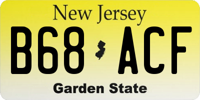 NJ license plate B68ACF