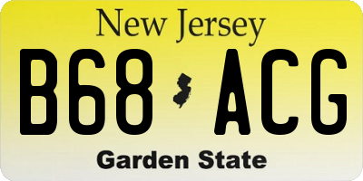 NJ license plate B68ACG